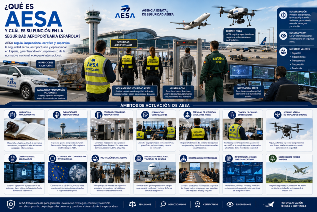 Qué es AESA y cuál es su función en la seguridad aeroportuaria española?