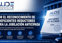 Aude interpone recurso de alzada ante la tgss para reclamar coeficientes reductores en la jubilación de los vigilantes de seguridad aeroportuaria AUDE presenta recurso de alzada ante la TGSS para reclamar coeficientes reductores y la jubilación anticipada de los vigilantes de seguridad aeroportuaria.