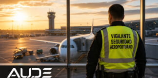 Aude registra una propuesta para el reconocimiento de los vigilantes de seguridad aeroportuarios como agentes de la autoridad AUDE impulsa el reconocimiento de los vigilantes de seguridad aeroportuarios como agentes de la autoridad para reforzar la protección de infraestructuras críticas y aeropuertos españoles.